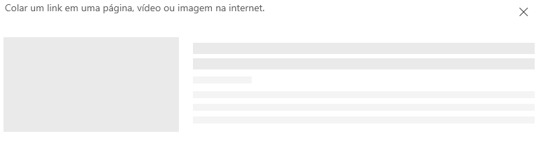 Captura de tela de colar um link no Microsoft Office SharePoint Online.