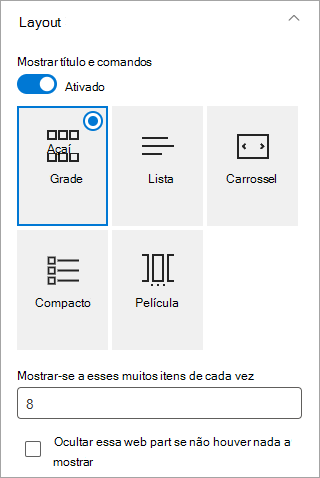 Escolha o formato de layout desejado.