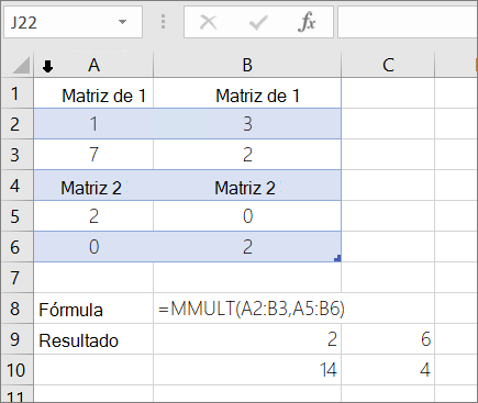 Função MMULT- Exemplo 1