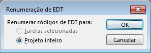 Imagem da caixa de diálogo Renumeração de EDT