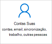 Contas na tela Configurações tela