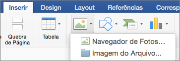 Na guia Inserir, a opção Imagem de Arquivo está realçada.