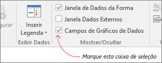 Guia Dados e caixa de seleção do Campos do Gráfico de Dados