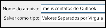 Atribua um nome ao seu arquivo de contatos.