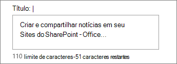 Adicionar um título para o item de notícias