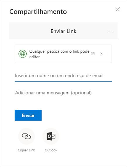 Caixa de diálogo Compartilhar