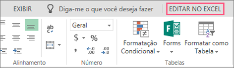 Botão para Editar no Excel