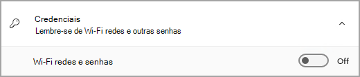 A seção Credenciais do Backup do Windows.