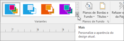 Faixa de opções de Variantes do Visio