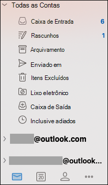 Caixa de entrada unificada no Outlook para Mac.