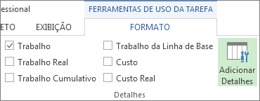 Guia Ferramentas de Uso da Tarefa - Formato, botão Adicionar Detalhes