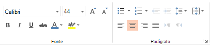 Opções de fonte, parágrafo e alinhamento no PowerPoint Online