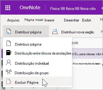 Selecione Excluir página.