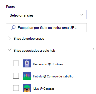 Selecionar sites