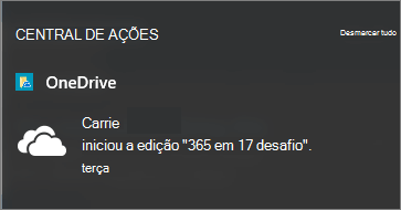 Obter notificações no centro de ações Windows 10 quando colegas editarem seus arquivos compartilhados