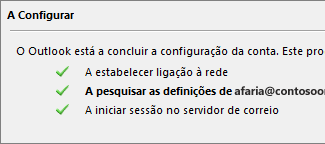 A terceira página do assistente Novas Contas