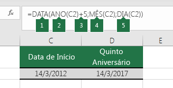 Calcular uma data com base noutra data