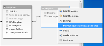 Mostrar nas ferramentas de cliente