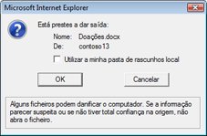 Mensagem de registo de saída do ficheiro do SharePoint