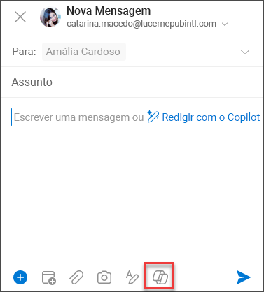 Caixa de mensagem de composição no iOS e Android