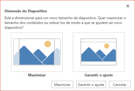 Selecione Maximizar para tirar maior partido do espaço disponível ou selecione Garantir o Ajuste para se certificar de que os conteúdos se ajustam à página vertical