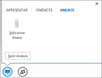 Captura de ecrã da ação de adicionar um anexo