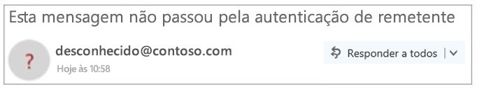 Remetente não autenticado no Outlook