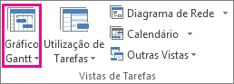 Botão de Gráfico Gantt no separador Ver