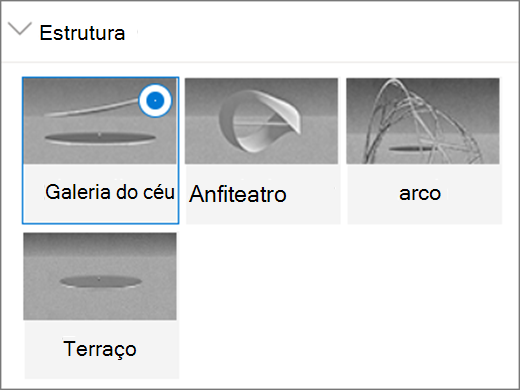 Opções de estrutura