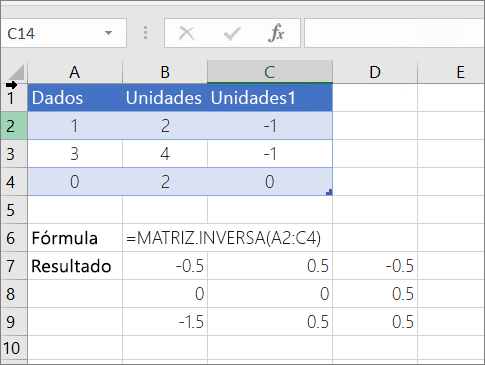 Exemplo 2 - MINVERSE