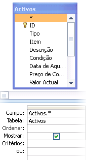 Consulta com todos os campos de tabela acrescentados