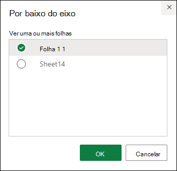 Selecionar o separador para mostrar no Excel para a Web