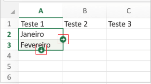 Séries de preenchimento de setas