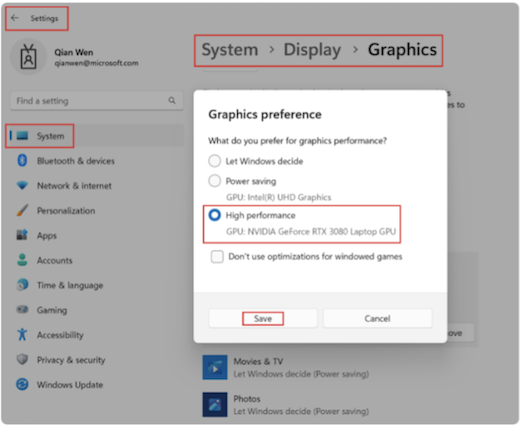 Definição da GPU do Windows