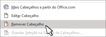 Botão remover cabeçalho