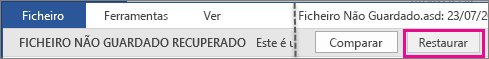 Restaurar Documentos do Office 2016
