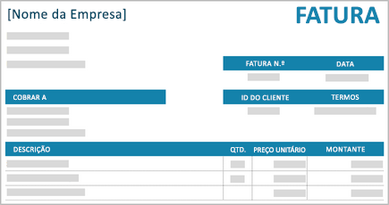 Imagem conceptual de uma fatura de uma pequena empresa