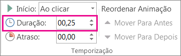 Definir a velocidade de um efeito de animação