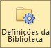 Botão Definições da Biblioteca no friso Biblioteca do SharePoint Foundation