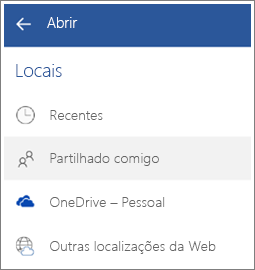 Captura de ecrã a mostrar como ver ficheiros que outras pessoas partilharam consigo no Android.