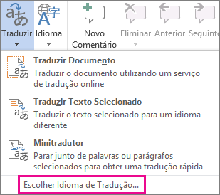 Escolher Idioma de Tradução