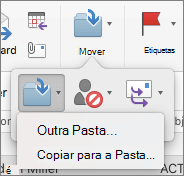 Mover ou copiar mensagens entre pastas