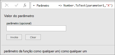 Invocar a função personalizada MyHex