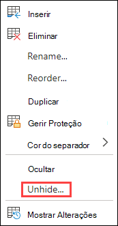 Mostrar no Excel para a Web