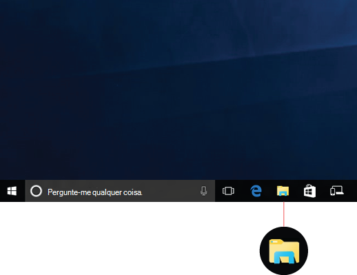Mostra Explorador de Ficheiros ícone na barra de tarefas