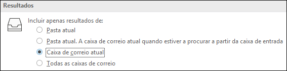 Definir escopo de pesquisas padrão