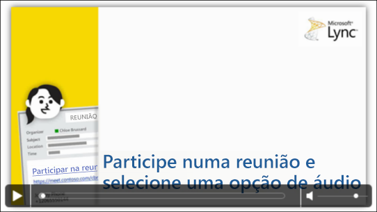 Captura de ecrã de um diapositivo do PowerPoint com controlos de vídeo