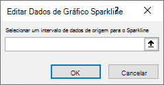 Introduza um intervalo de dados de origem na caixa de diálogo Editar Dados do Gráfico Sparkline.