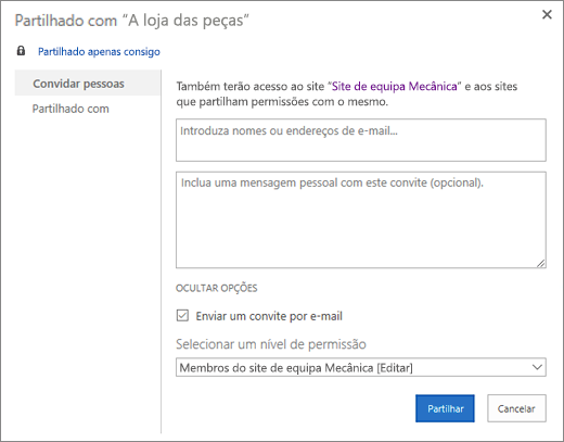 Partilhar o seu site wiki com outros membros