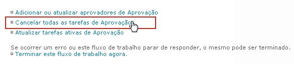 Ligação para cancelar todas as tarefas